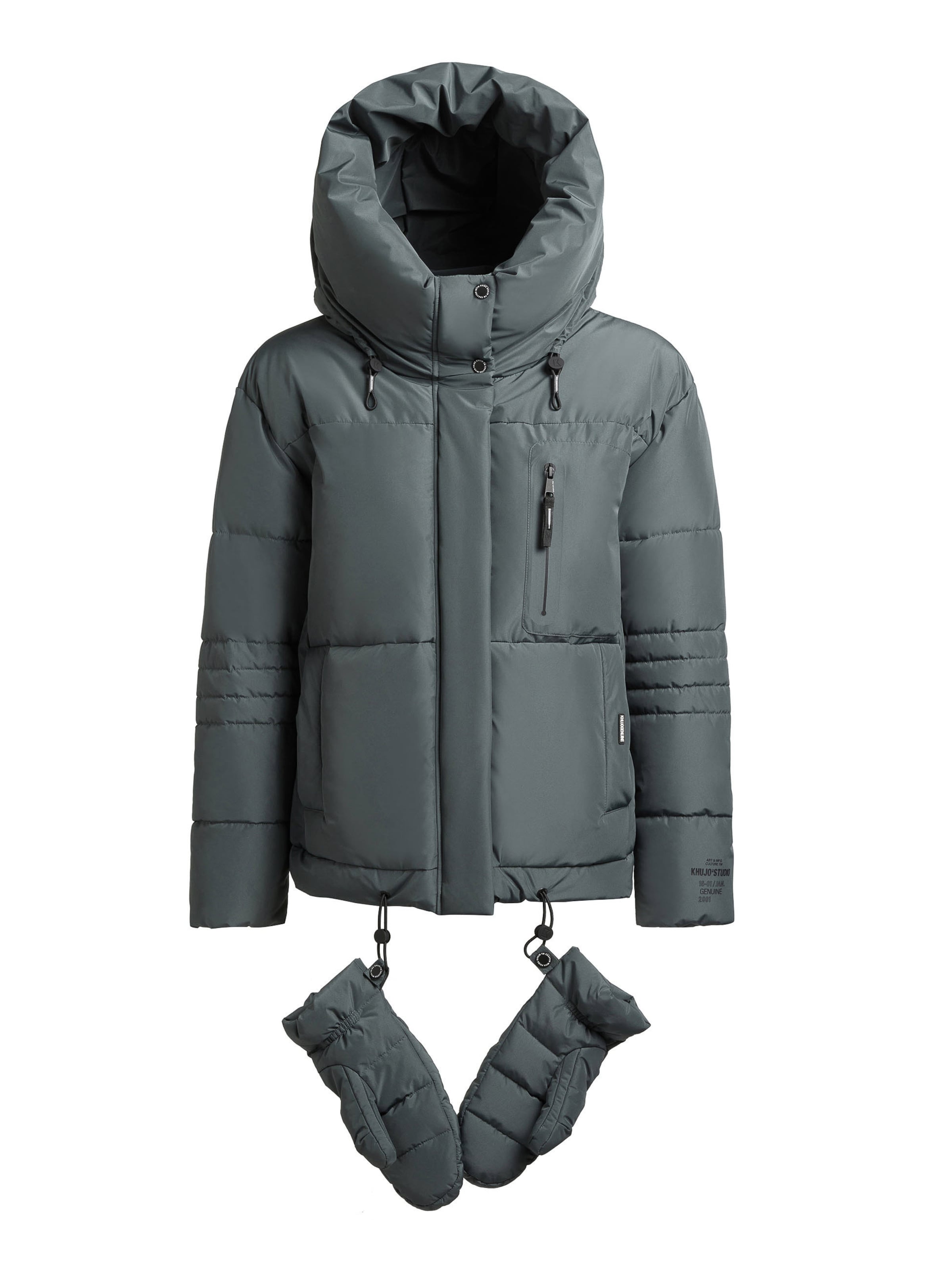 khujo Zimní bunda 'Peeke2' – zelená: přední strana