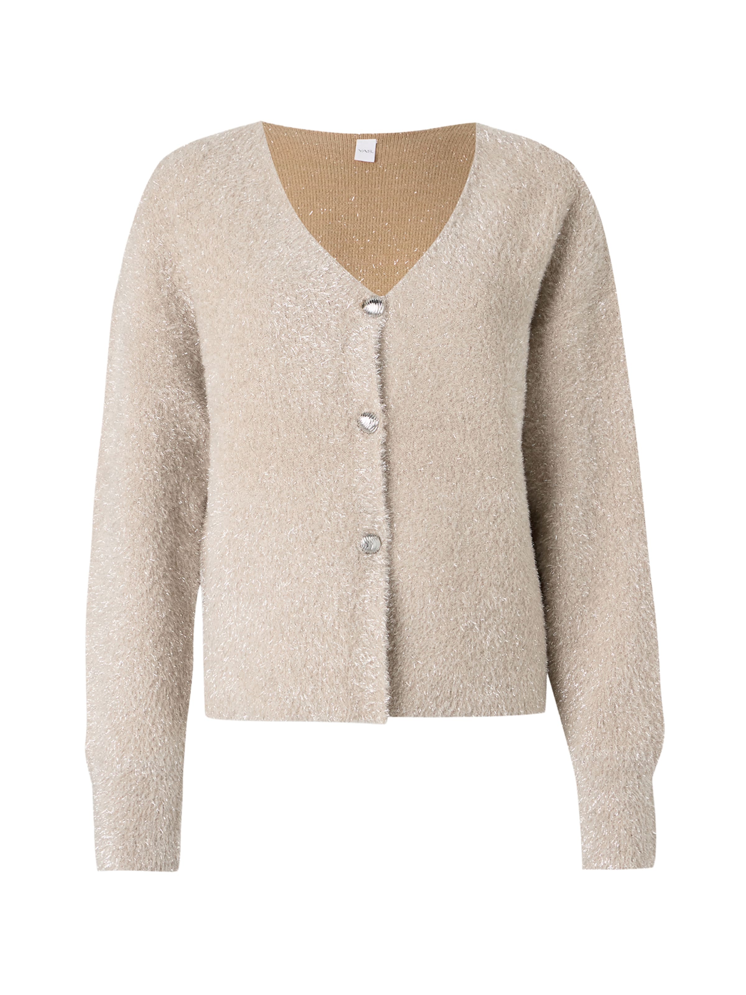 YAS Knit cardigan 'YASLISTRA' in Beige: front