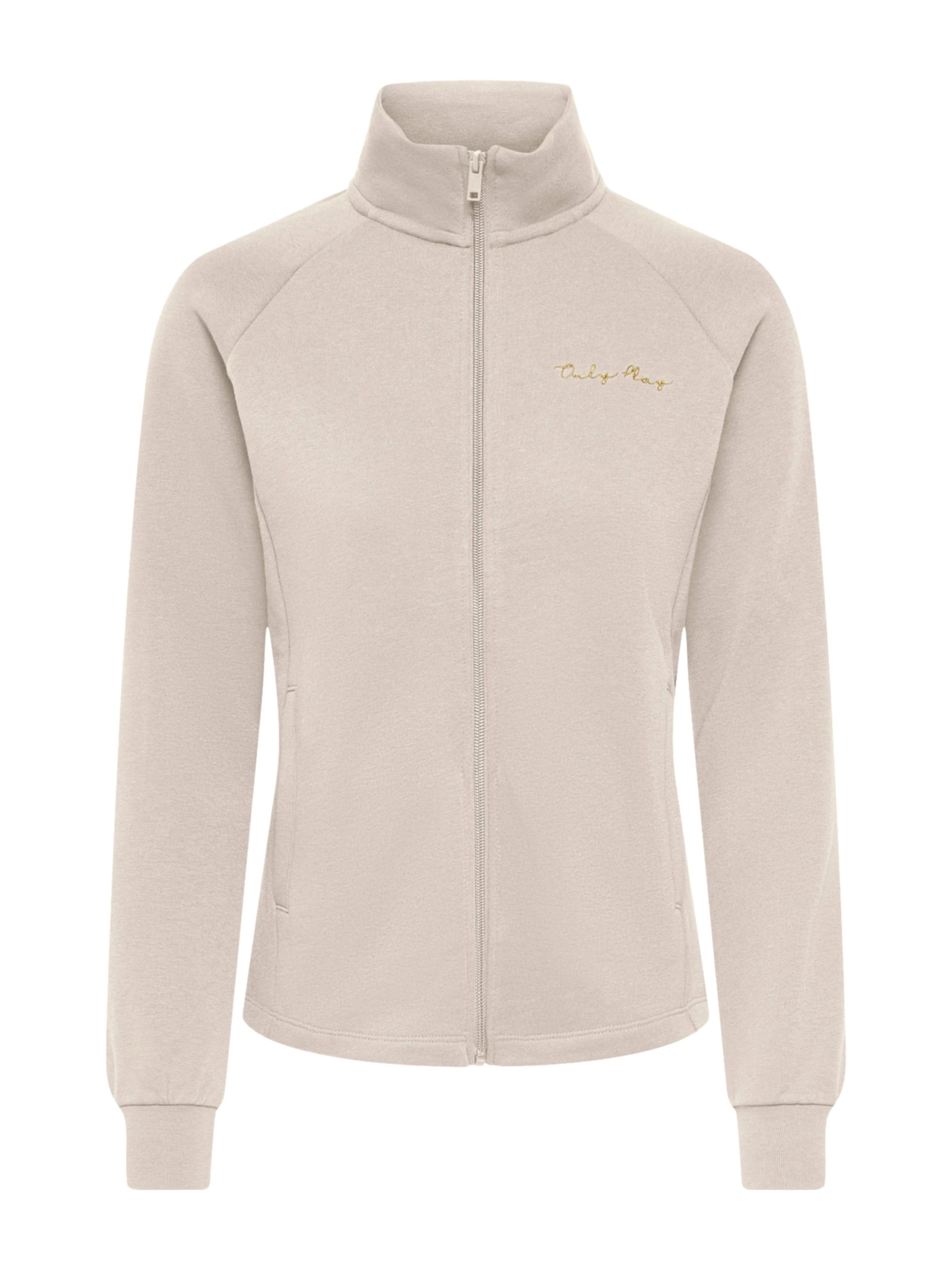ONLY PLAY - Sudadera con cremallera deportiva 'ONPAce' en beige: frente