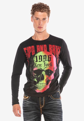 CIPO & BAXX Langarmshirt in Schwarz: predná strana