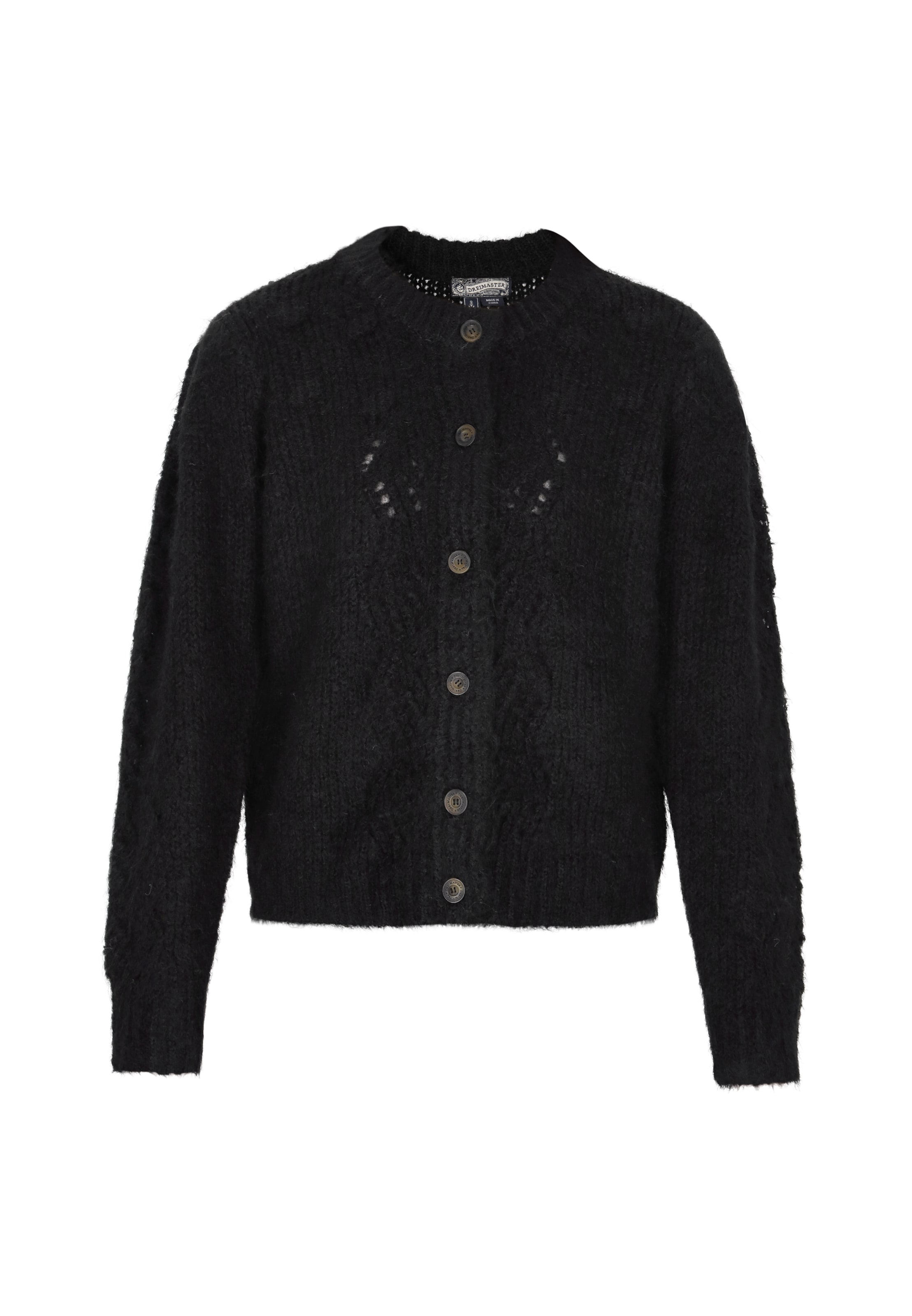 DreiMaster Vintage Knit cardigan in Black: front