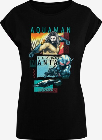 ABSOLUTE CULT Shirt 'Aquaman - Character Tiles' in Black: front