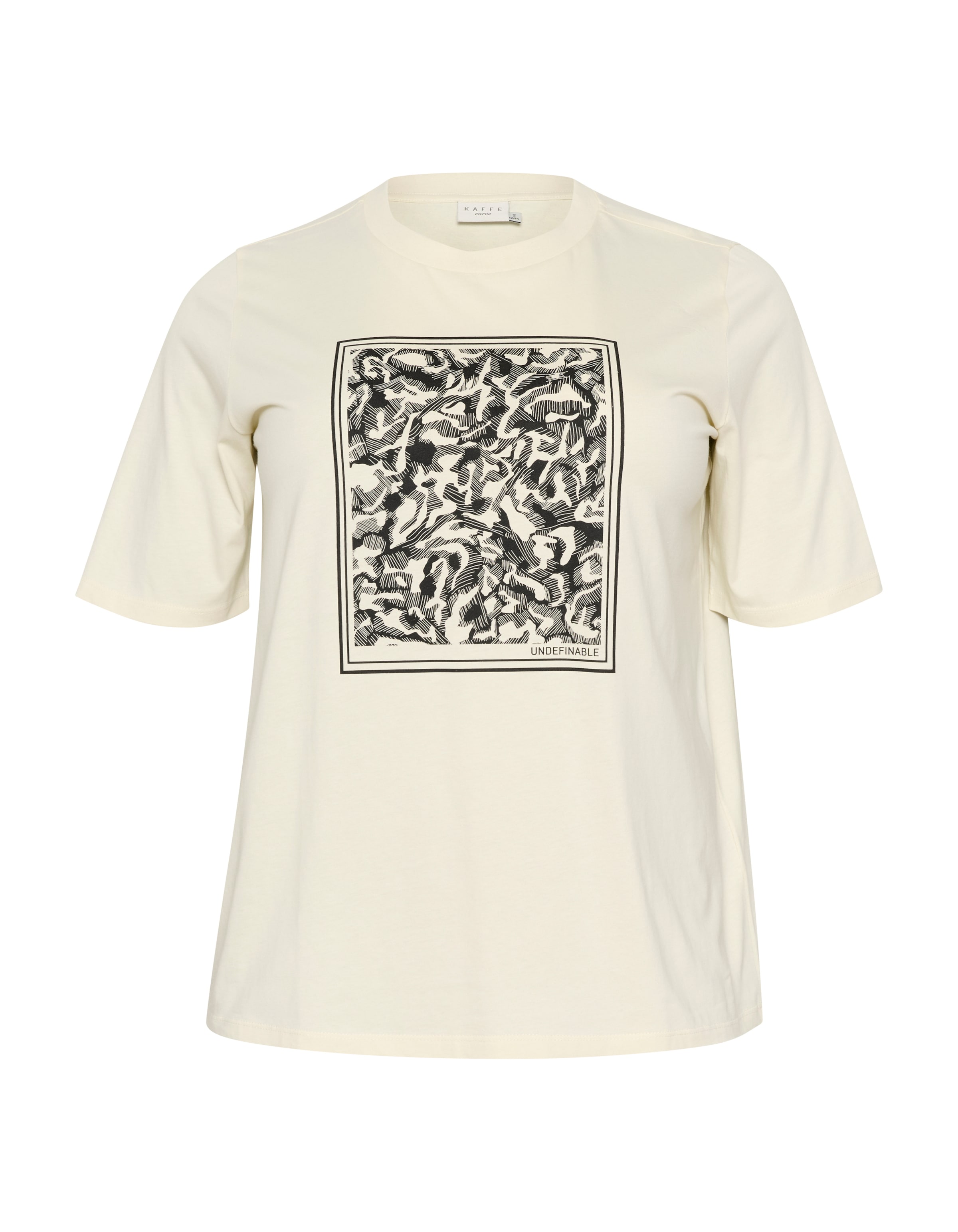 T-shirt 'Meri' KAFFE CURVE en beige : devant
