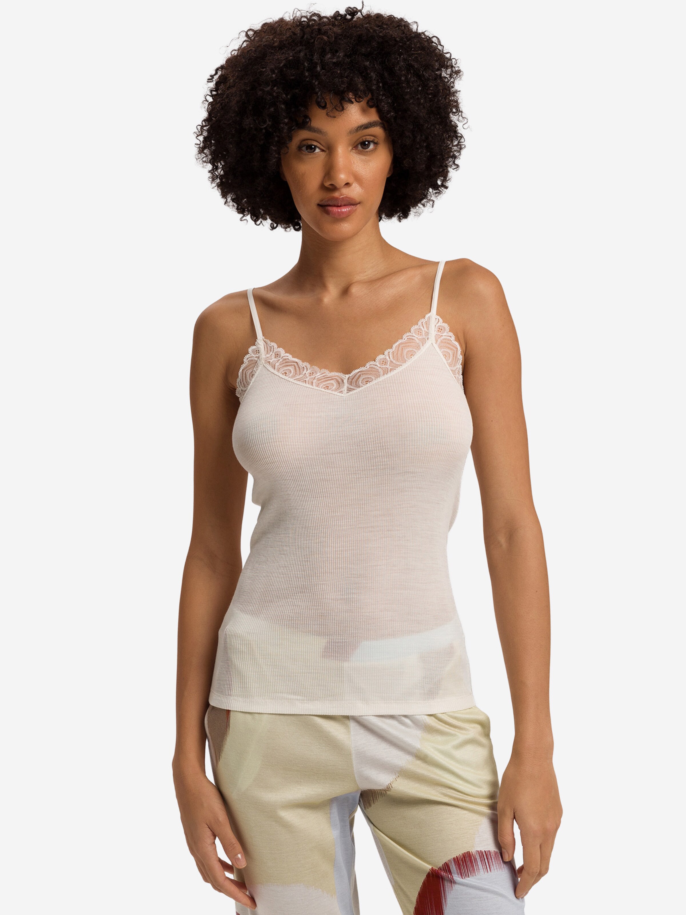 Haut ' Woolen Lace ' Hanro en blanc : devant