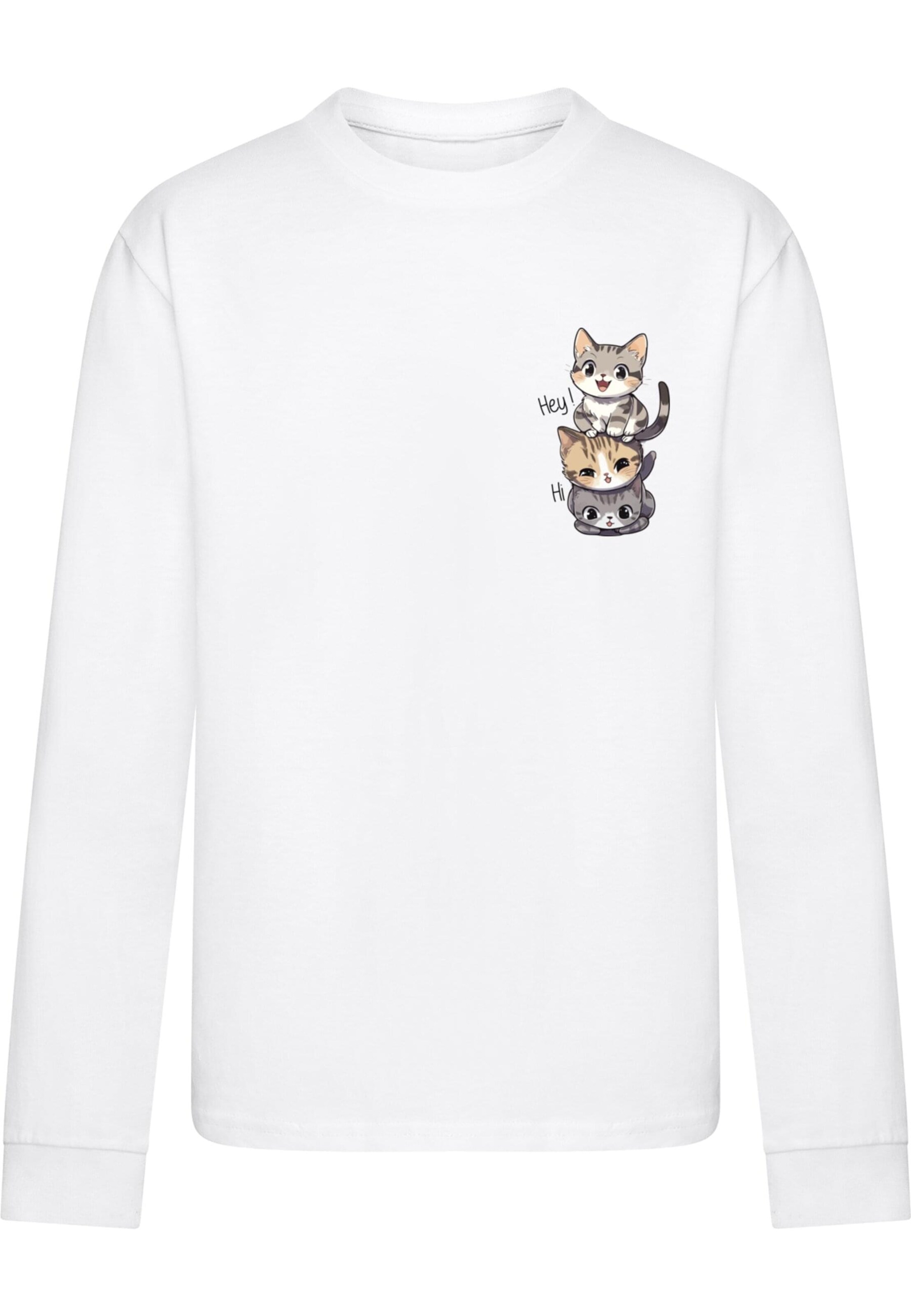 Merchcode Shirt 'Hi Cats' in White: front