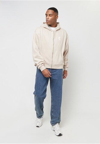 Karl Kani Zip-Up Hoodie in Beige