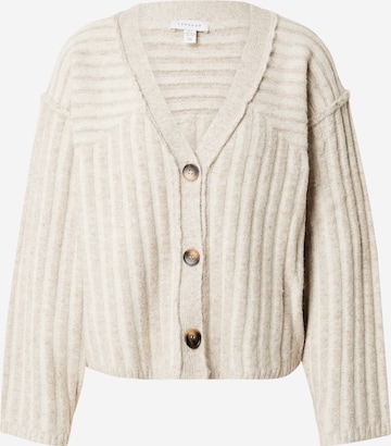 TOPSHOP Knit cardigan in Beige: front