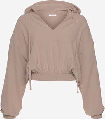 LASCANA Sweatshirt i beige: framsida