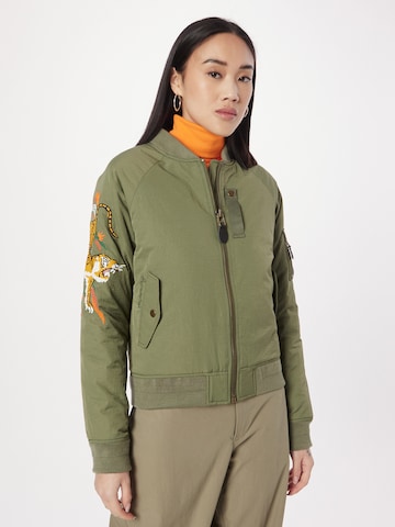 Superdry - Chaqueta de entretiempo en verde: frente