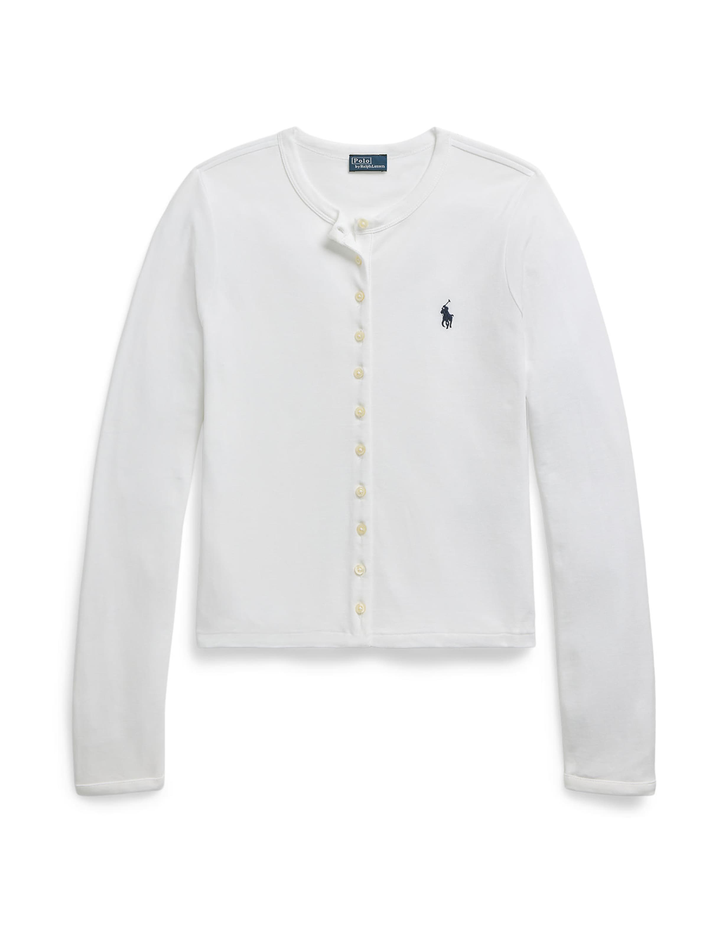 balts Polo Ralph Lauren Adīta jaka: no priekšpuses