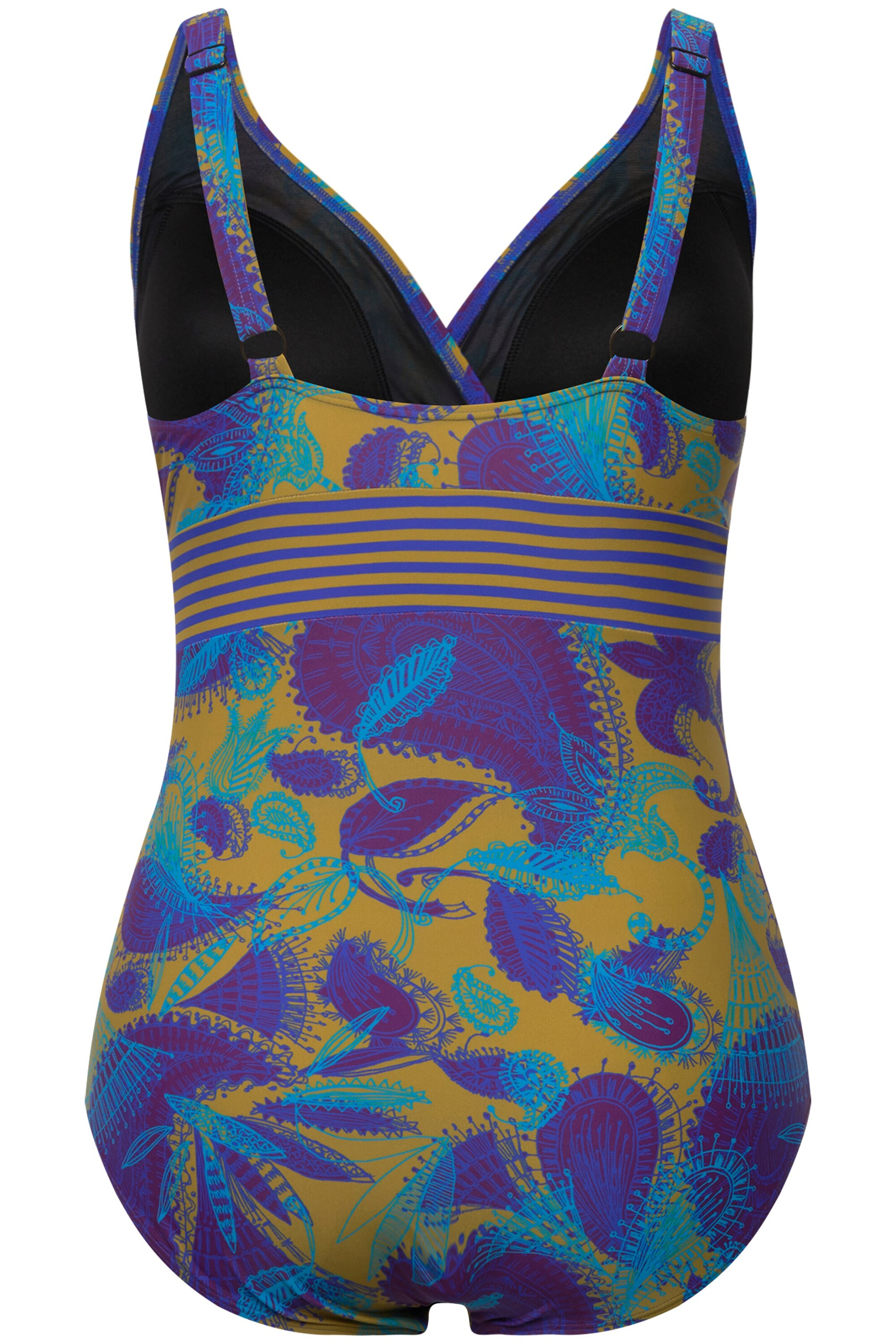 Ulla Popken Bustier Badeanzug in Blau