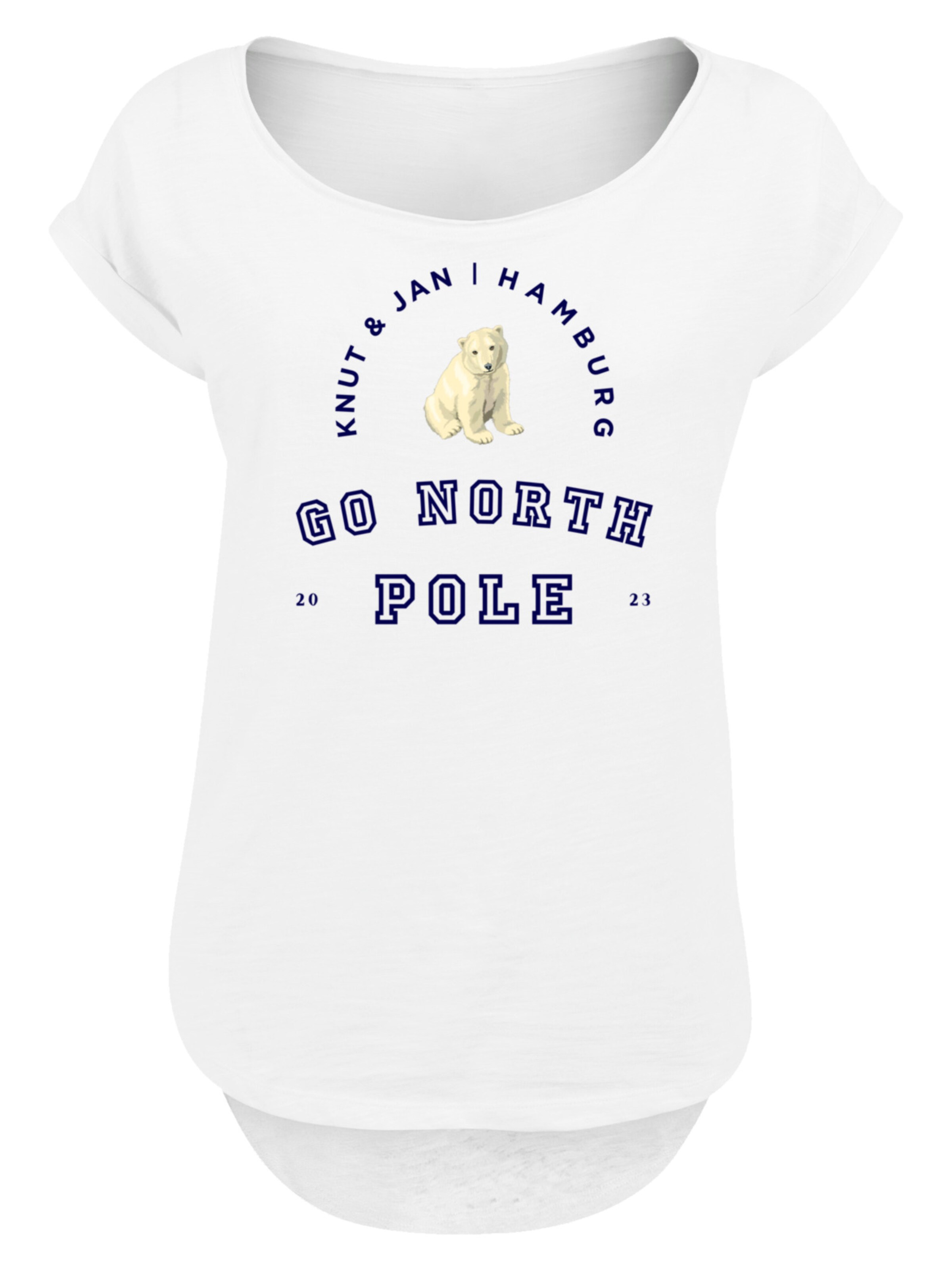 F4NT4STIC Shirt 'Eisbär Knut & Jan Hamburg' in Weiß: Vorderseite