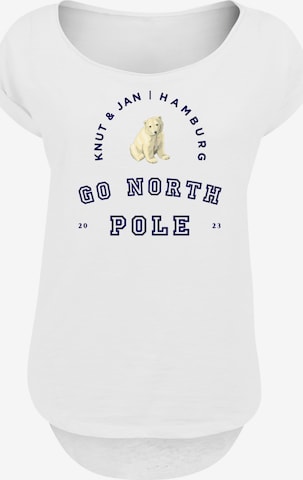 T-shirt 'Eisbär Knut & Jan Hamburg' F4NT4STIC en blanc : devant