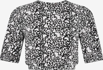 ECY - Blusa 'Valentine's Day' em preto: frente