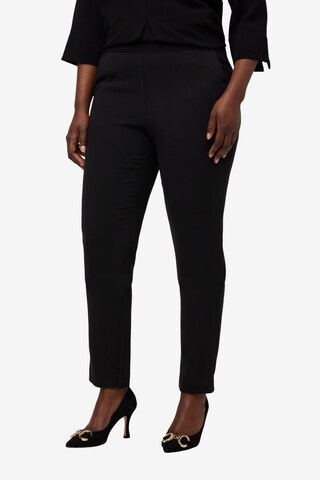 Ulla Popken Regular Pants in Black: front