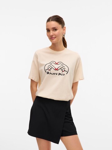 T-shirt 'VALERIE CATY' VERO MODA en beige