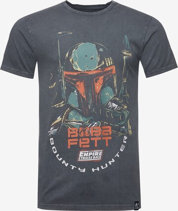 Recovered T-Shirt 'Star Wars Boba Fett' in Grau: predná strana