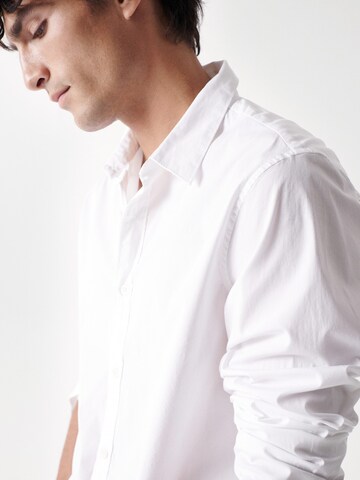 Salsa Jeans Regular fit Button Up Shirt 'Birmingham' in White
