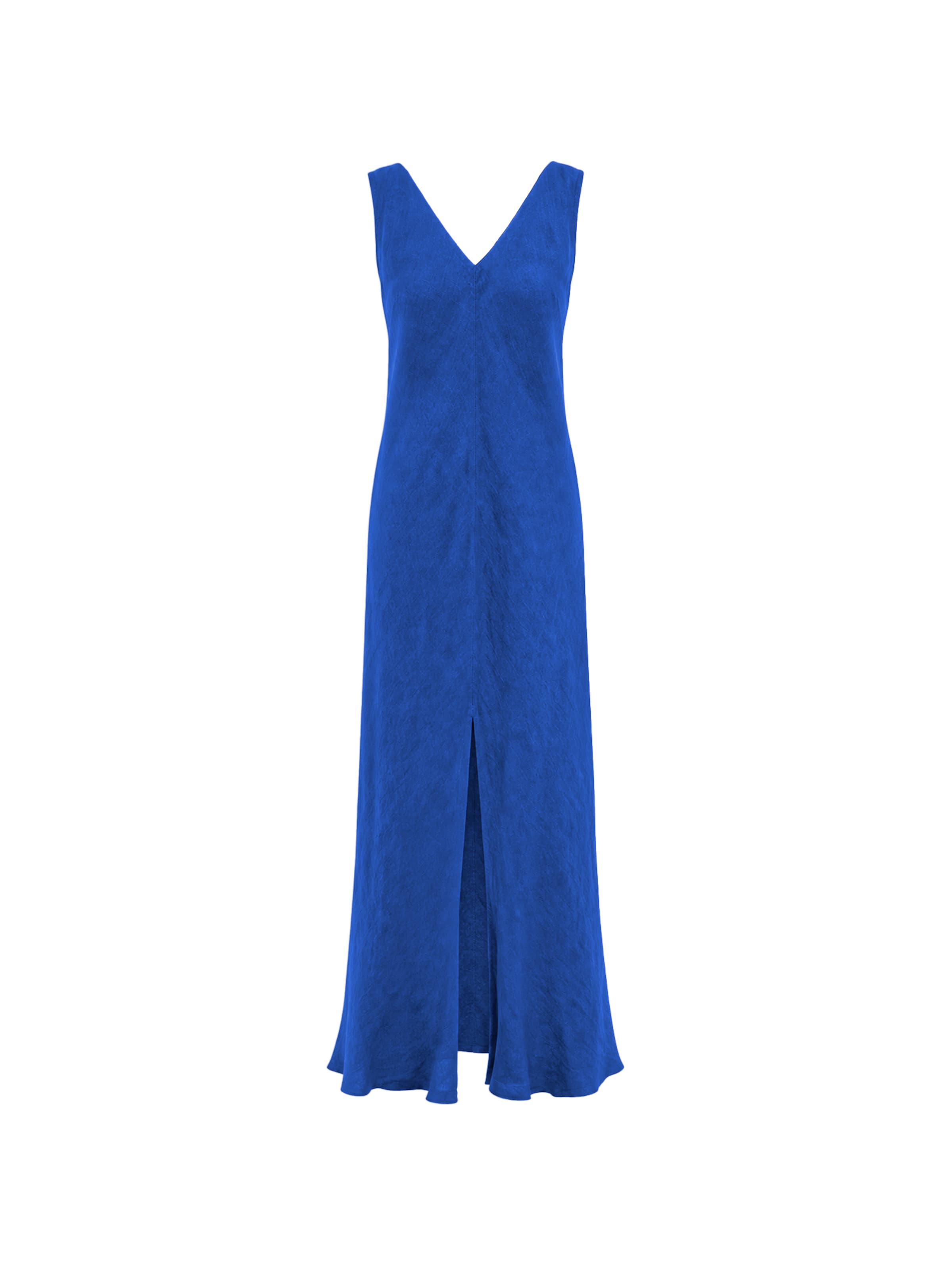 Abito 'Maxi Linen Dress with V Neck' di Haris Cotton in blu: frontale