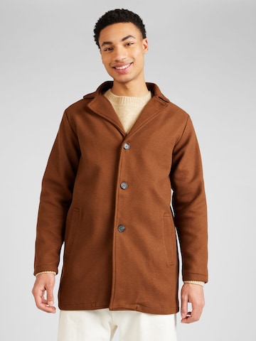 BRAVE SOUL Ανοιξιάτικο και φθινοπωρινό παλτό σε καφέ: μπροστά