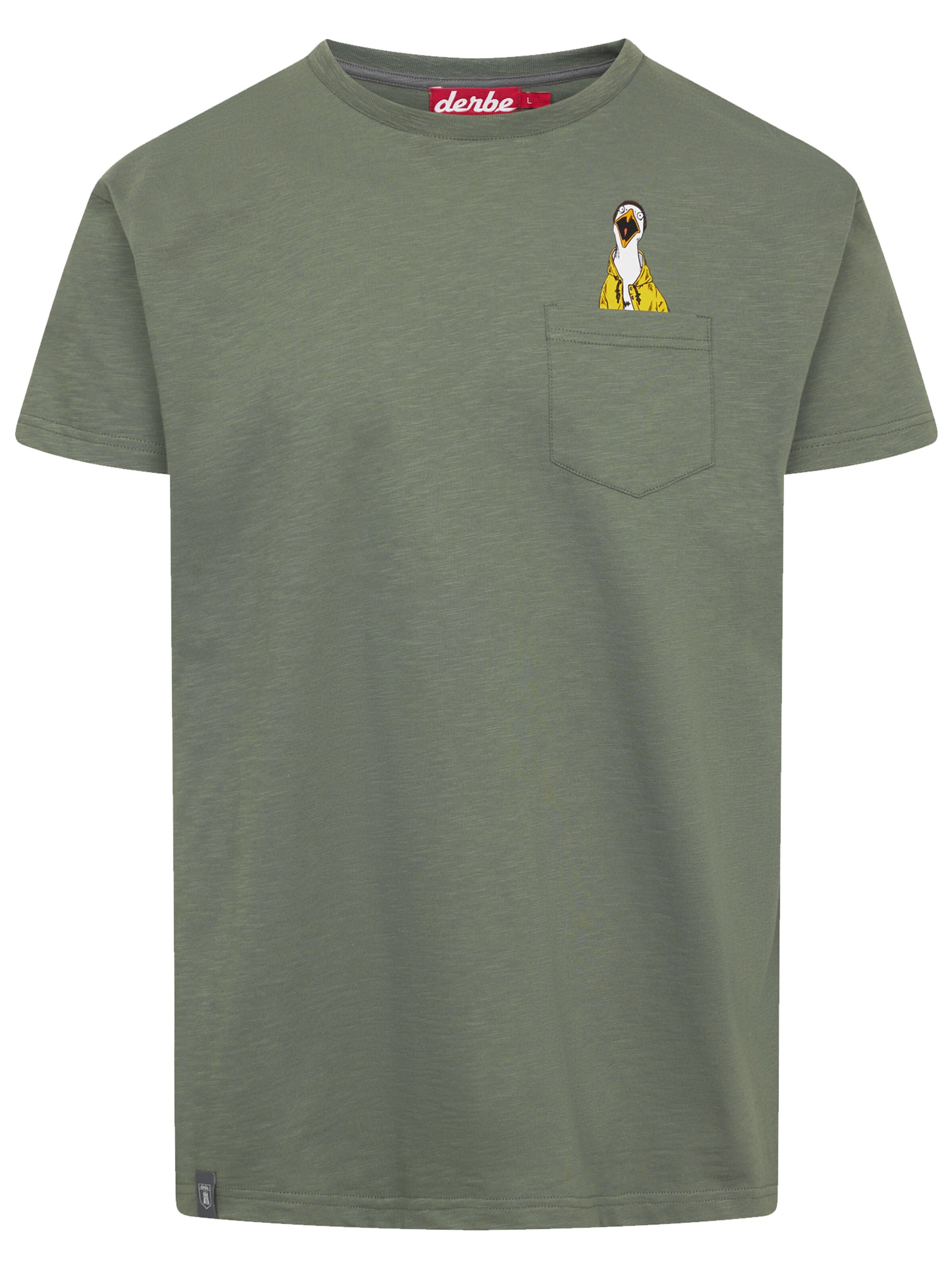Derbe Shirt 'Schreimöwe Pocket' in Grey: front