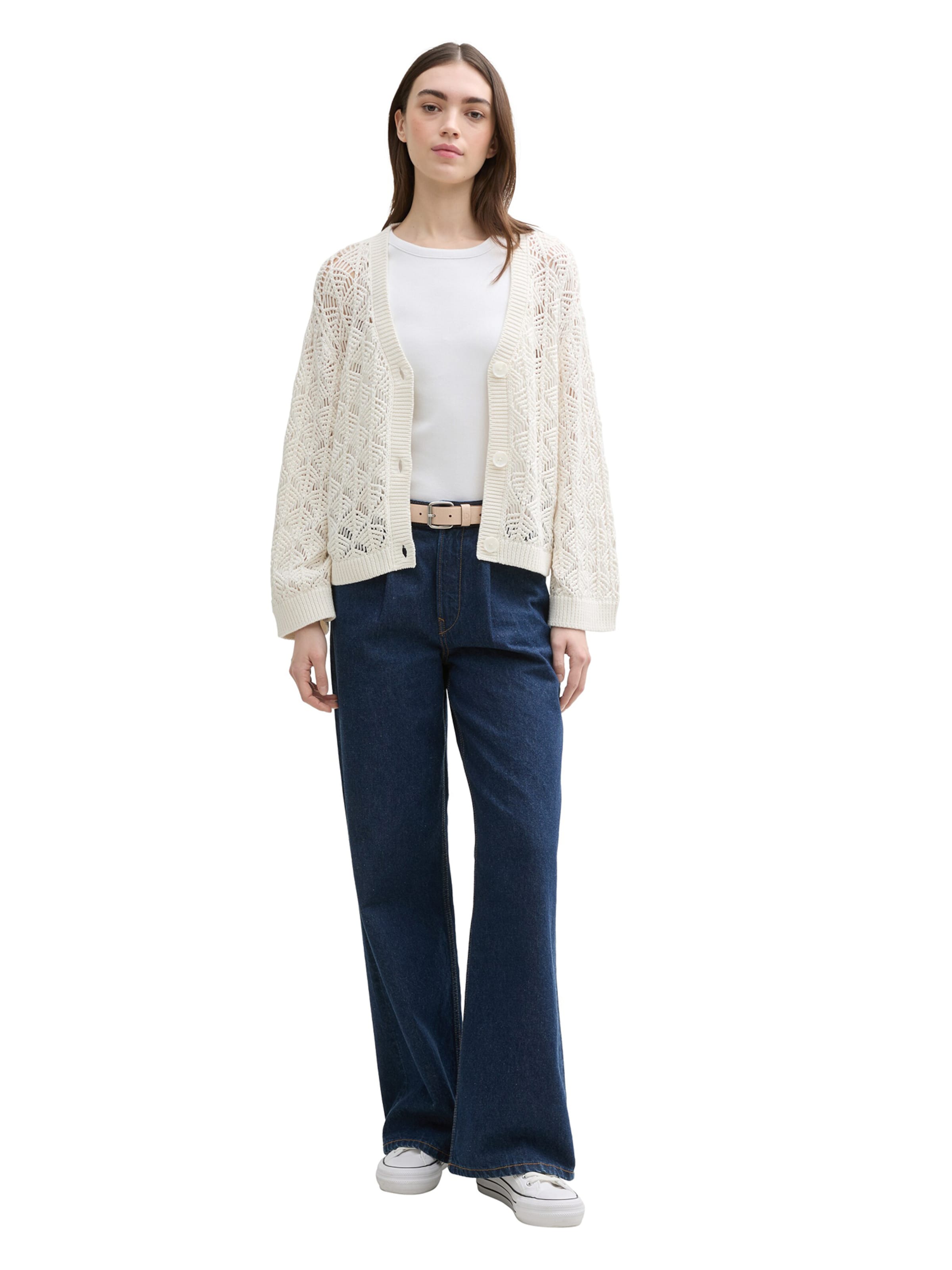 Cardigan TOM TAILOR DENIM en blanc