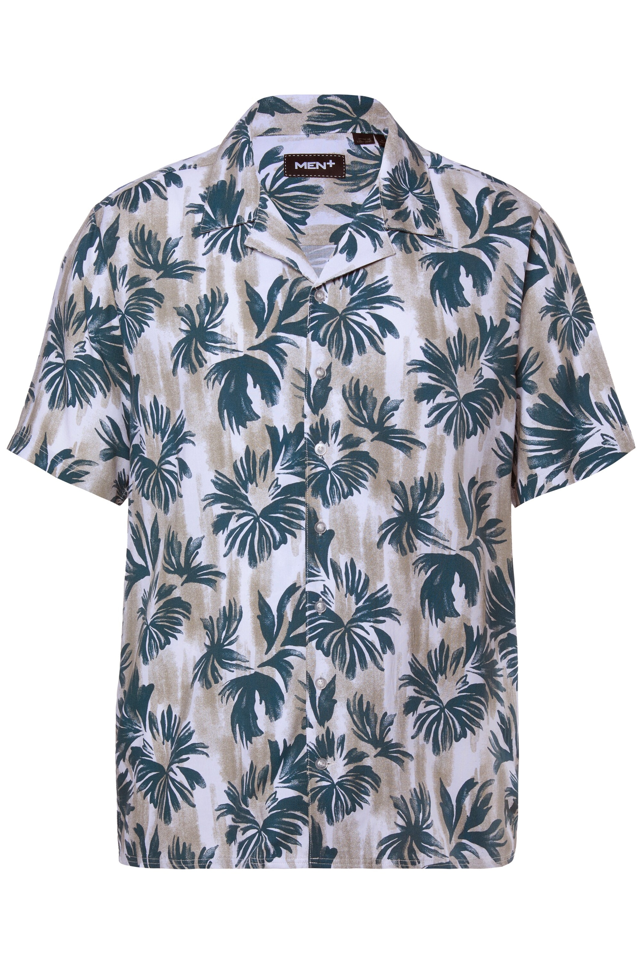 Men Plus Regular fit Button Up Shirt in Green: front