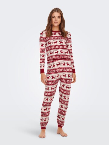 ONLY Tapered Pyjamahose 'Xmas' in Rot