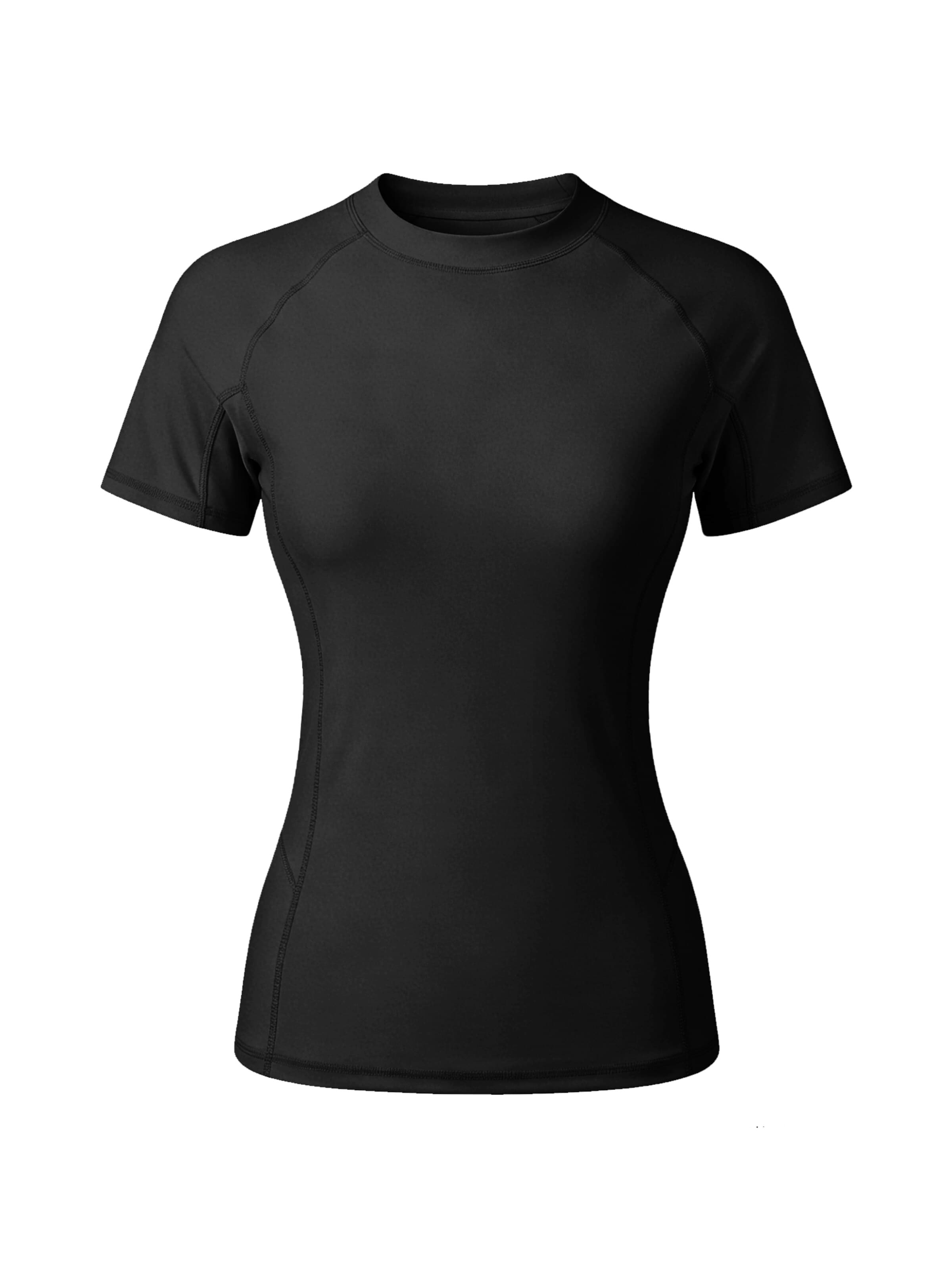 T-shirt fonctionnel 'UV Shirt Slim Fit & Quick-Drying UPF50+' MEETWEE en noir : devant