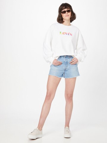 LEVI'S ® Mikina 'Graphic Pai Crew Premium Mv Logo Fill Wh' - biela