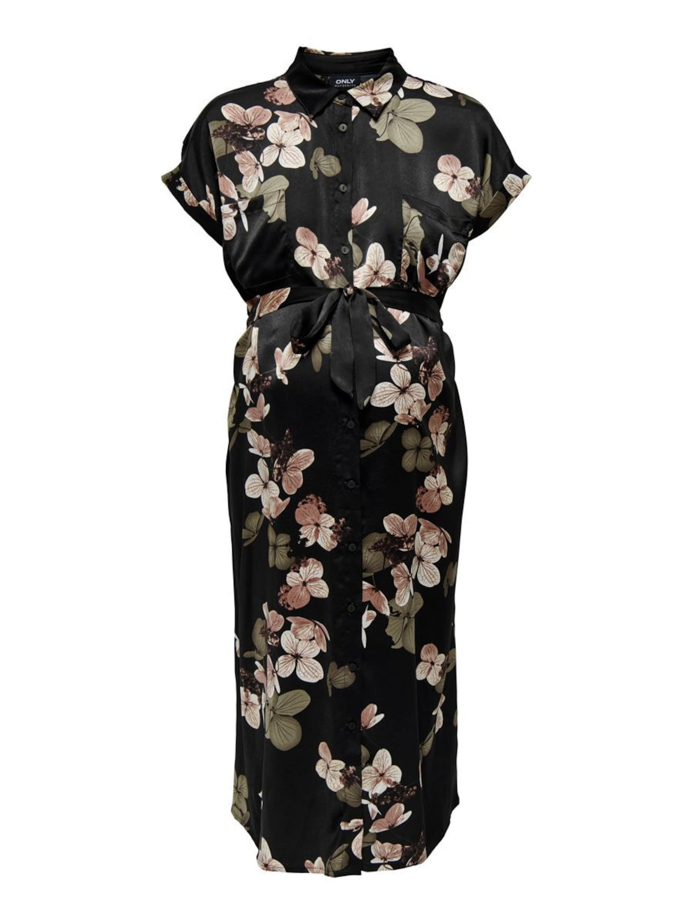 Abito camicia di Only Maternity in nero: frontale