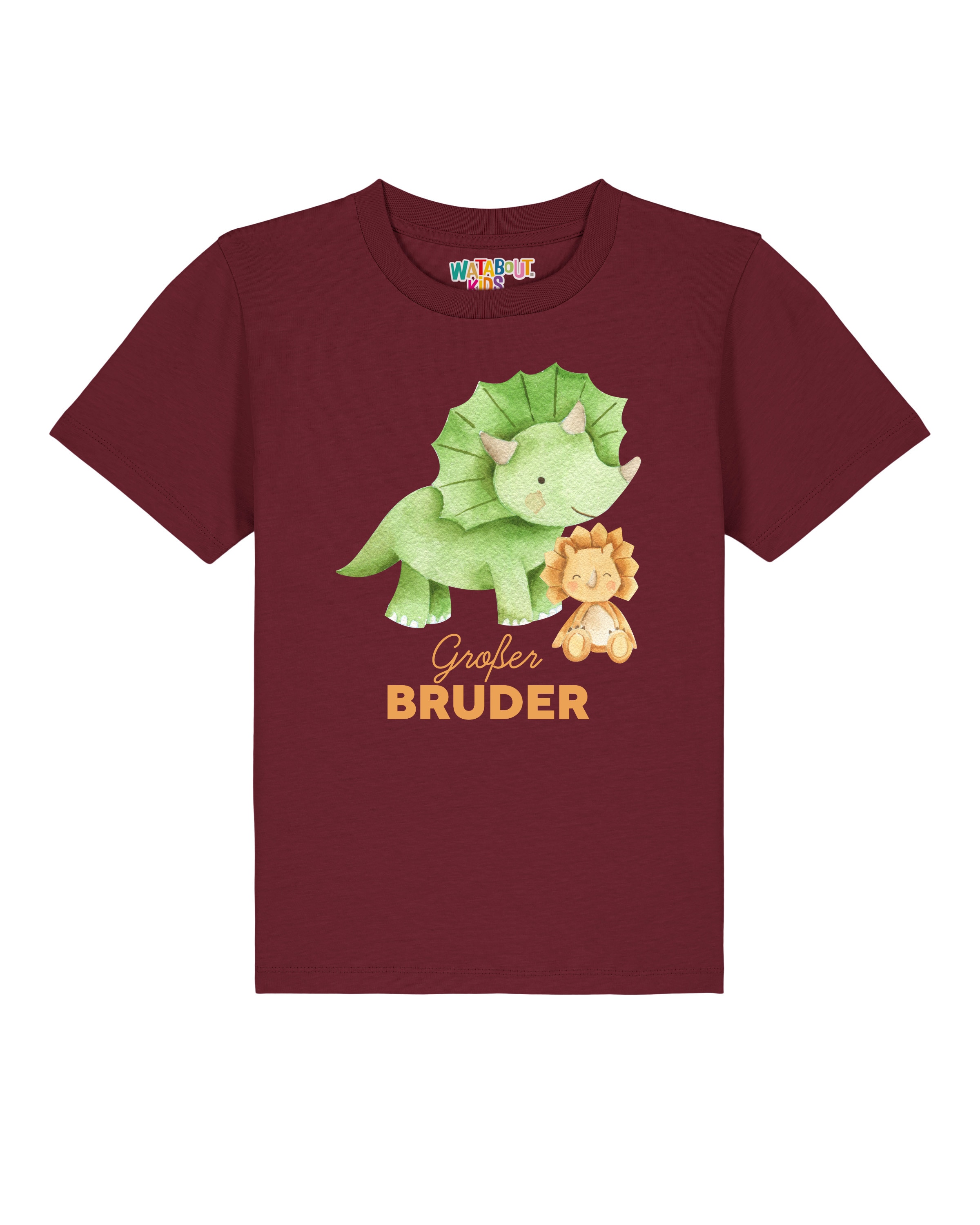 T-Shirt 'Dinosaurier 07 Großer Bruder' watabout.kids en rouge : devant
