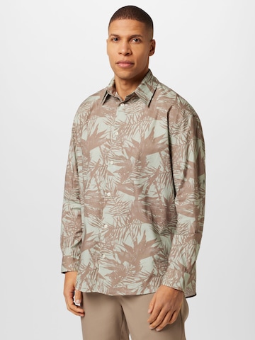 DRYKORN Comfort fit Button Up Shirt 'OMANOC' in Green: front