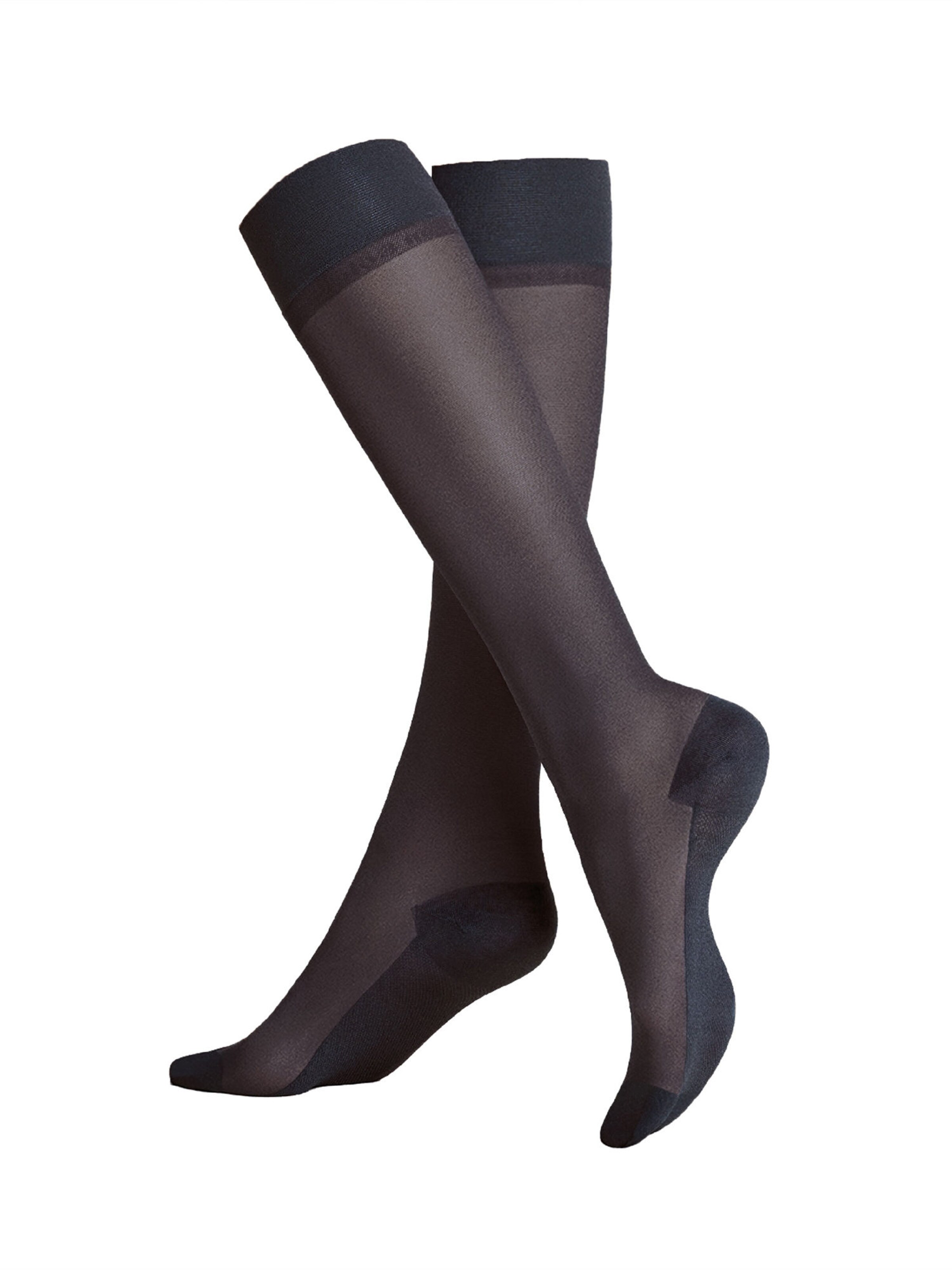 Chaussettes montantes KUNERT en noir : devant