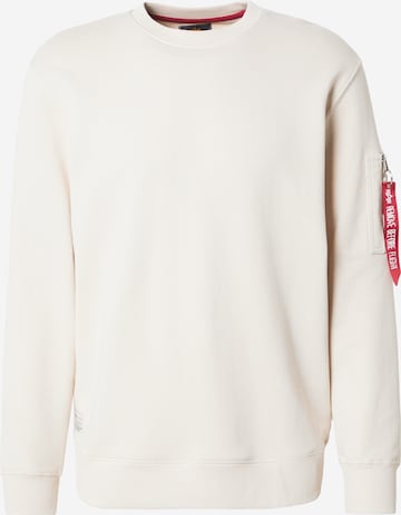 ALPHA INDUSTRIES Mikina 'USN Blood Chit' - Biela: predná strana