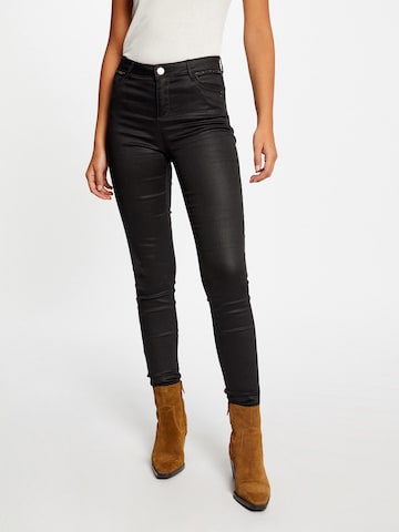 Morgan Skinny Trousers in Black: front