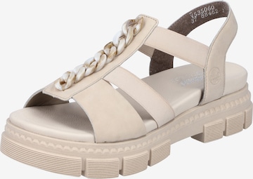 Rieker Strap Sandals in Beige: front