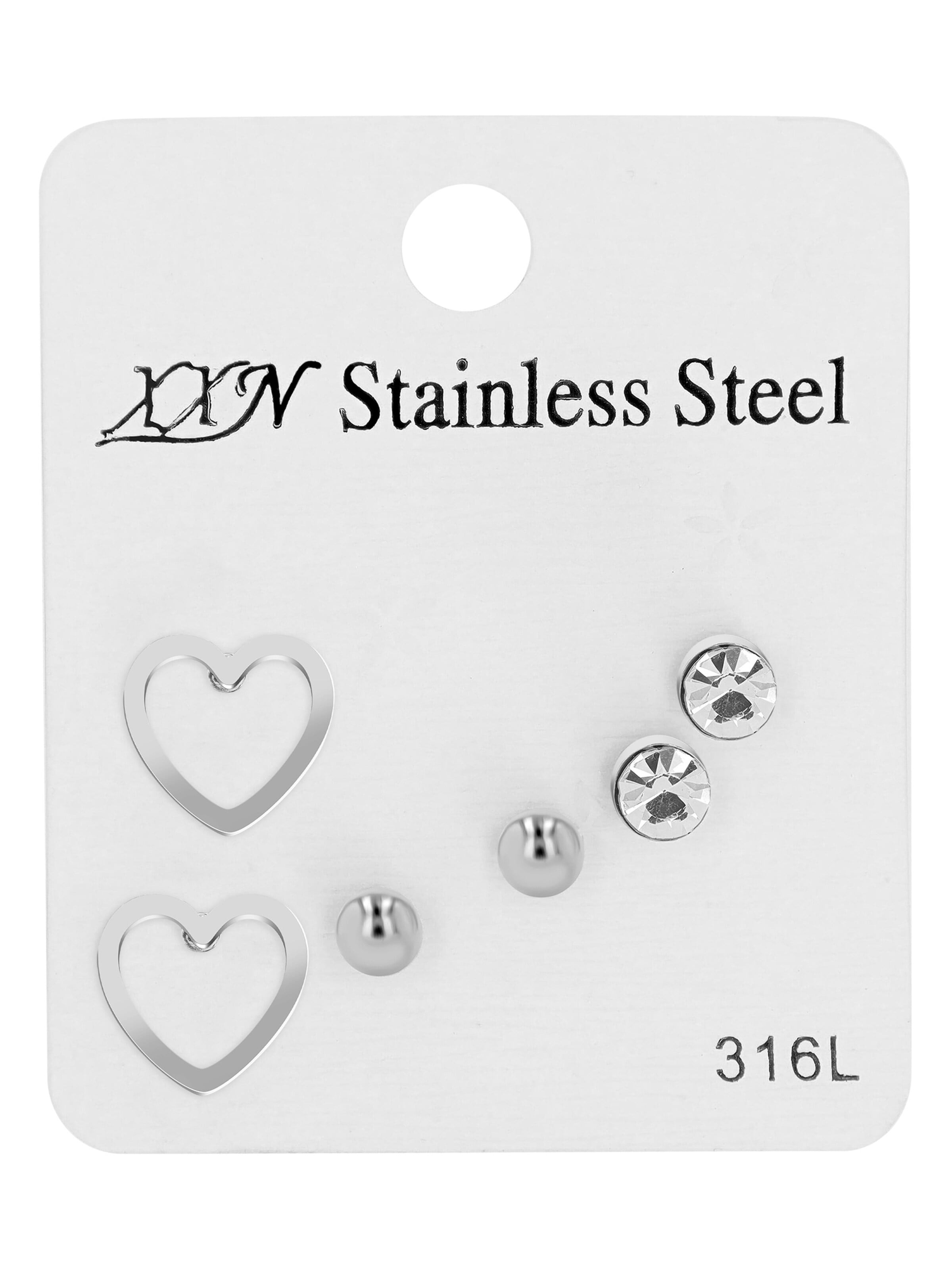 Akzent Earrings 'Ohrstecker Ohrringe Edelstahl silber Damen wasserfest' in Silver