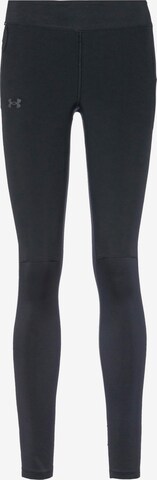 UNDER ARMOUR Skinny Sportbroek 'Qualifier Cold' in Zwart: voorkant