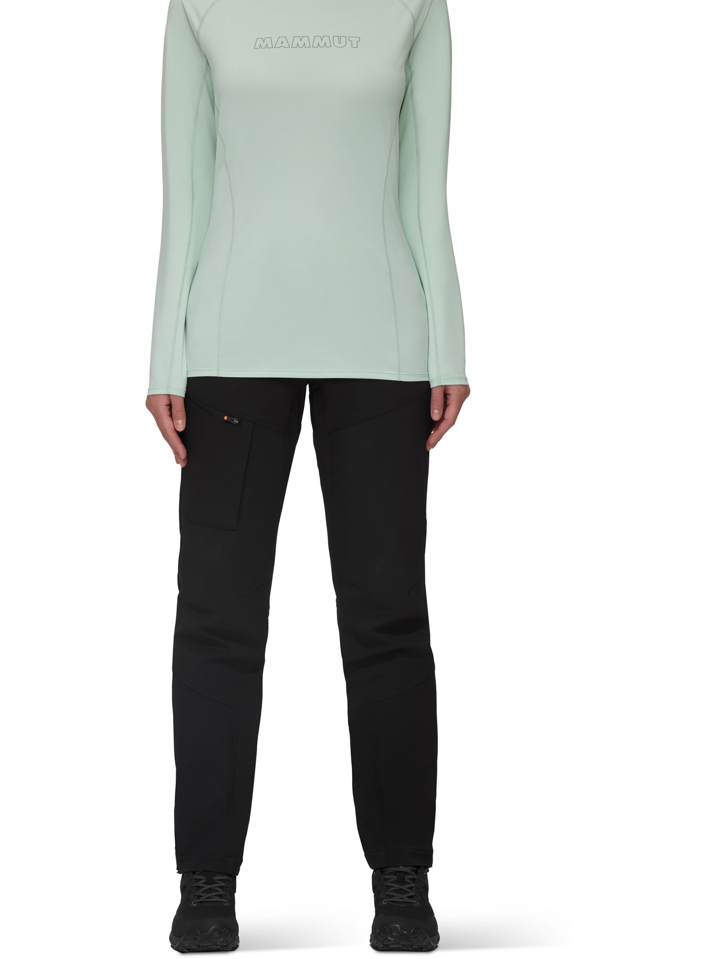 MAMMUT Regular Outdoor Pants 'Zinal Guide SO Hybrid' in Black: front
