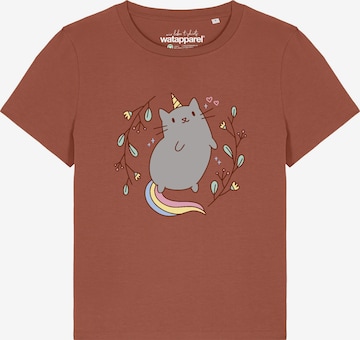 Watapparel Shirt 'Unicorn Cat' in Rood: voorkant
