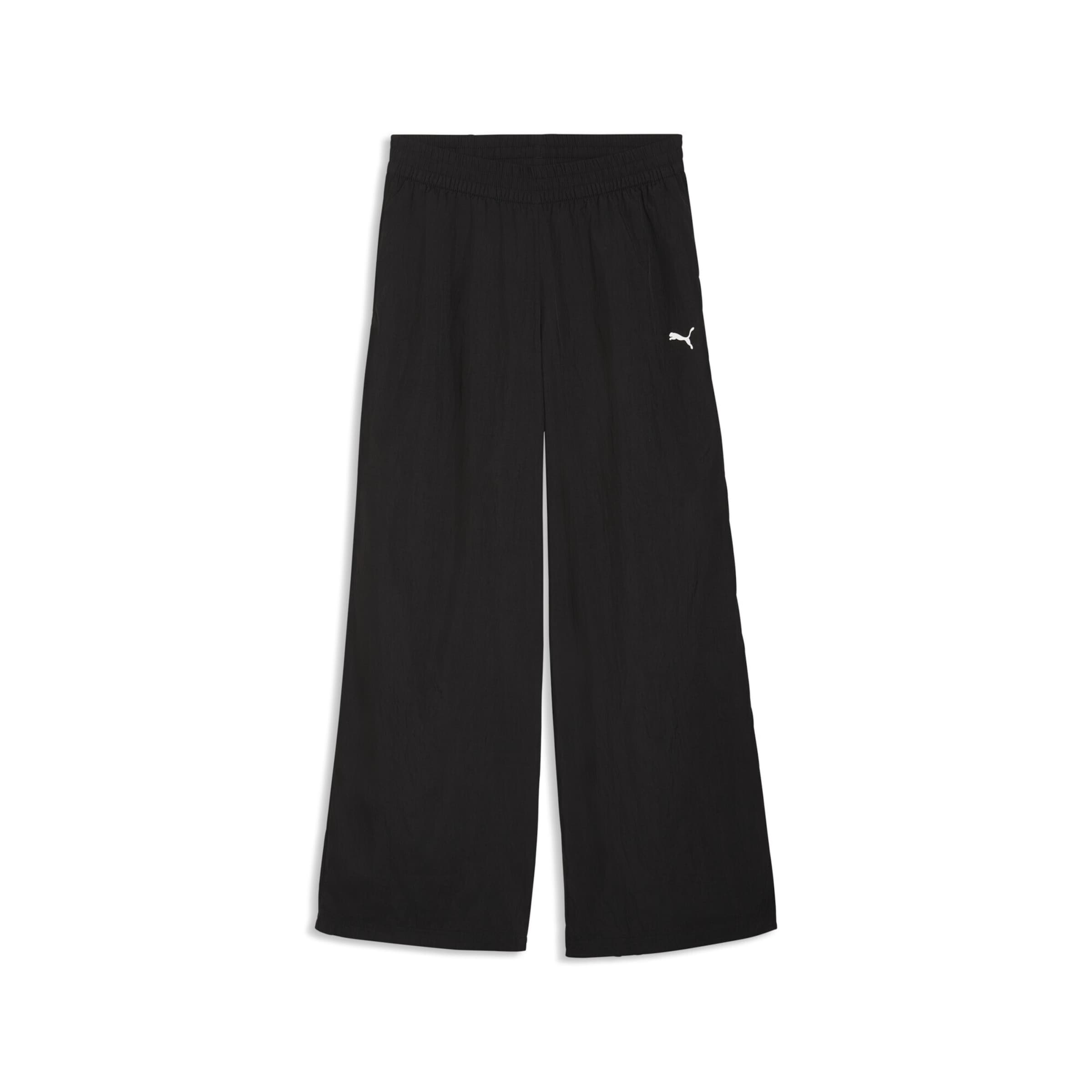 PUMA Wide leg Broek in Zwart: voorkant