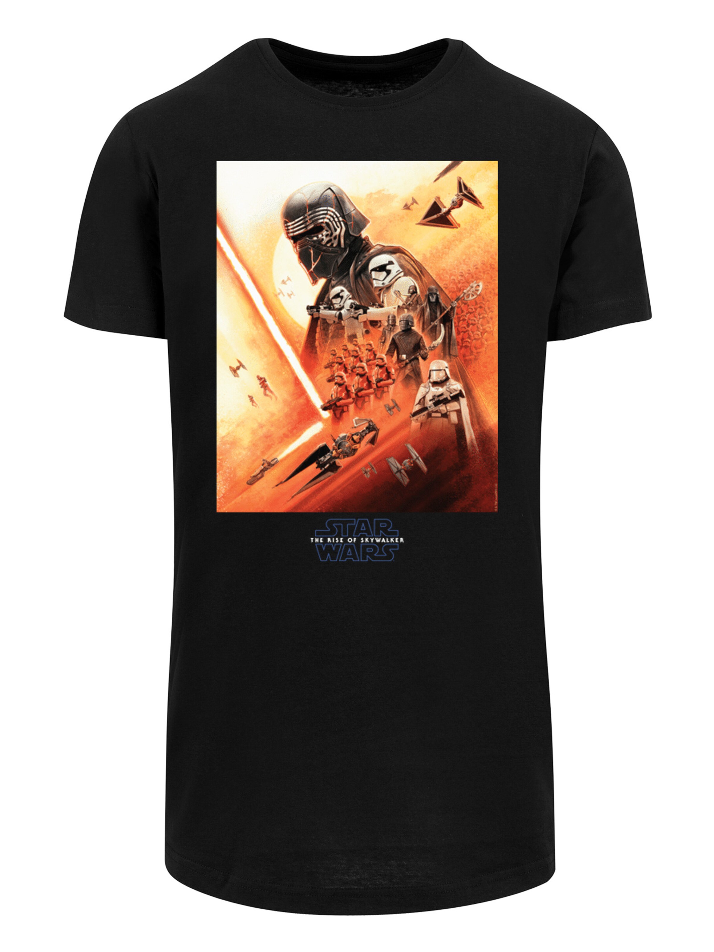 F4NT4STIC Shirt 'Star Wars Rise Of Skywalker First Order Poster Boys' in Zwart: voorkant