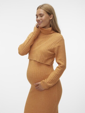 MAMALICIOUS Knit dress 'SUNIVA' in Brown