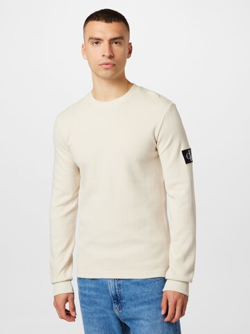 T-Shirt Calvin Klein Jeans en beige : devant