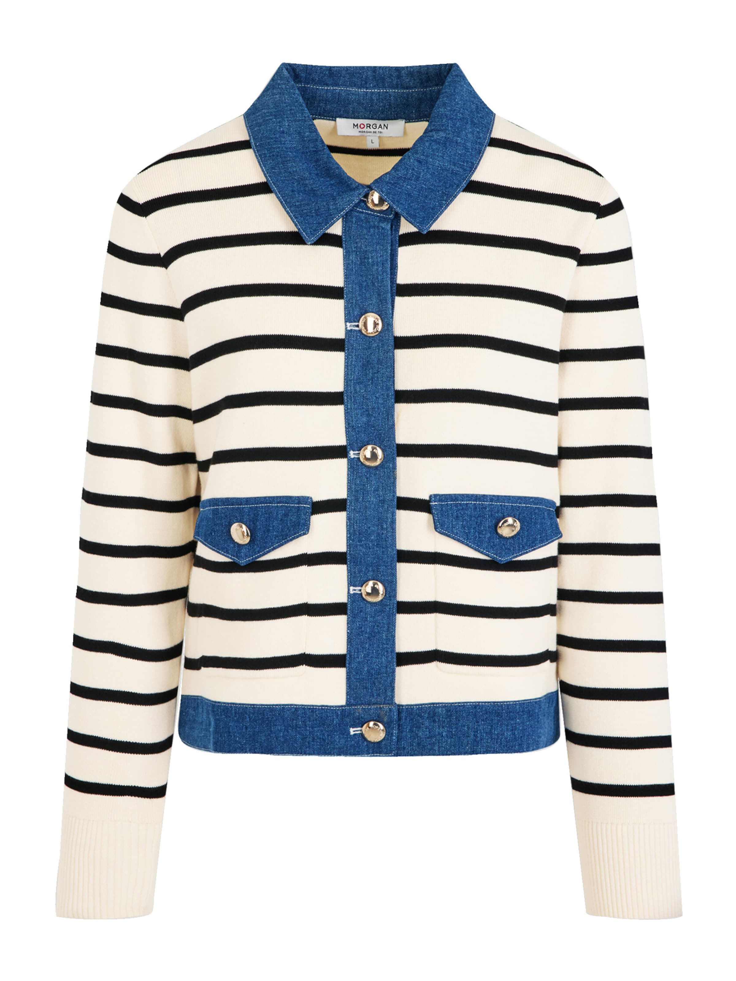 Morgan Вязаная кофта в Синий: спереди