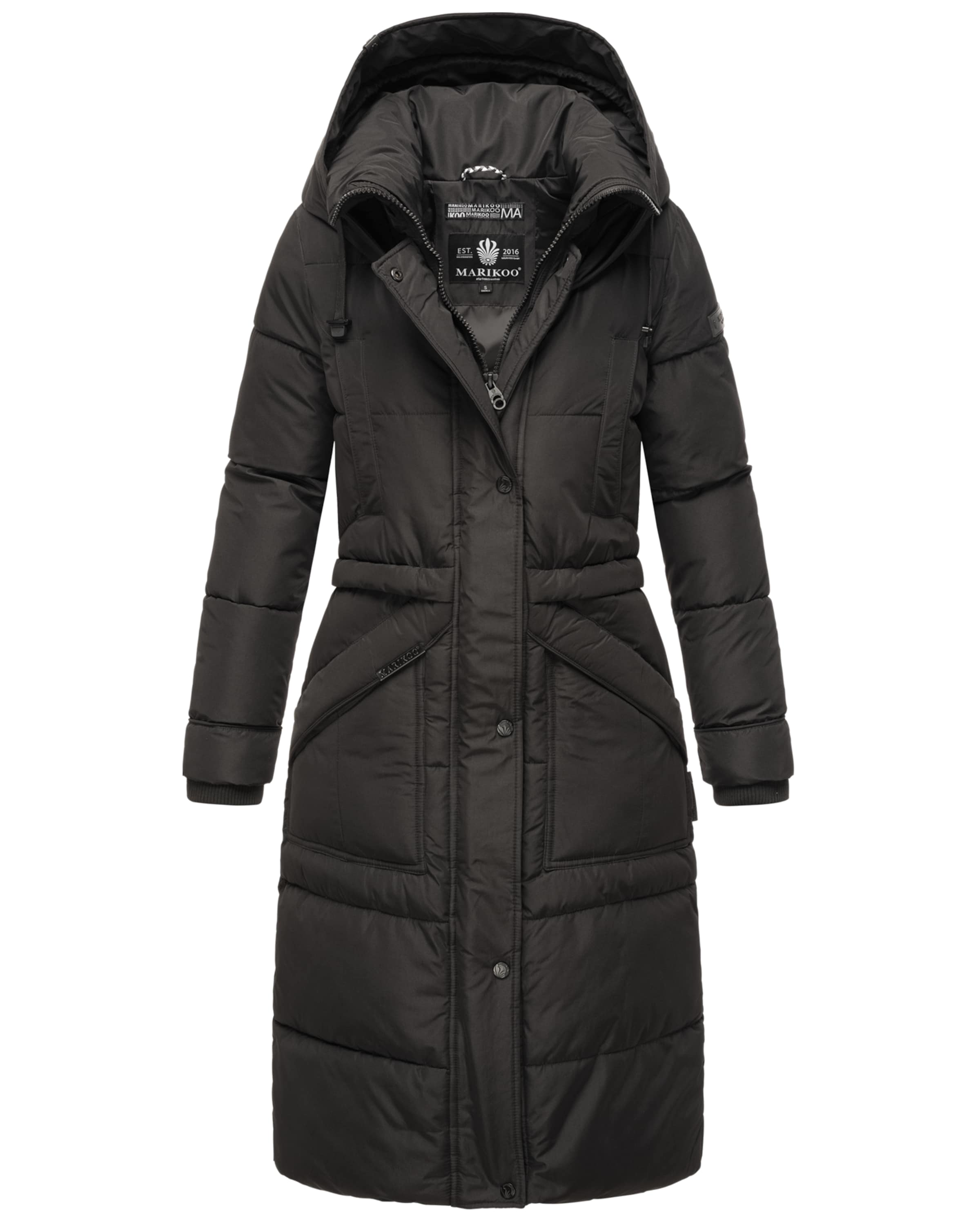MARIKOO Winter coat 'Ayumii' in Black: front
