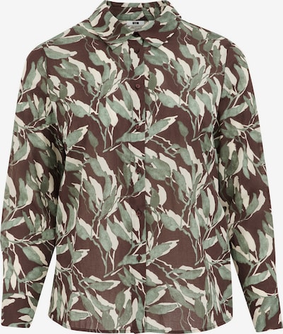 WE Fashion Pusero värissä suklaa / jade / valkoinen, Tuotenäkymä