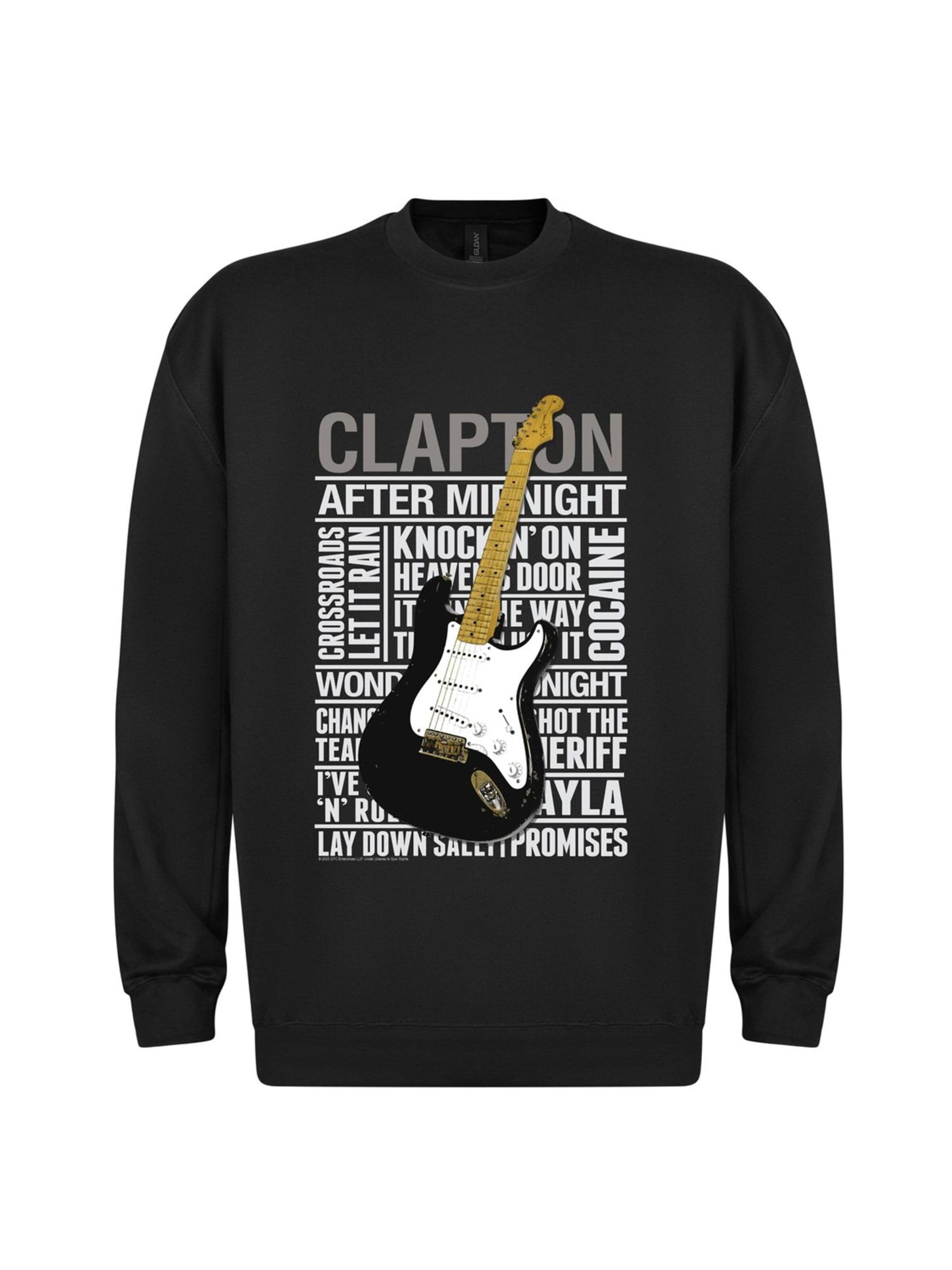Rockshirts Sweatshirt 'Eric Clapton Songs' in Zwart: voorkant
