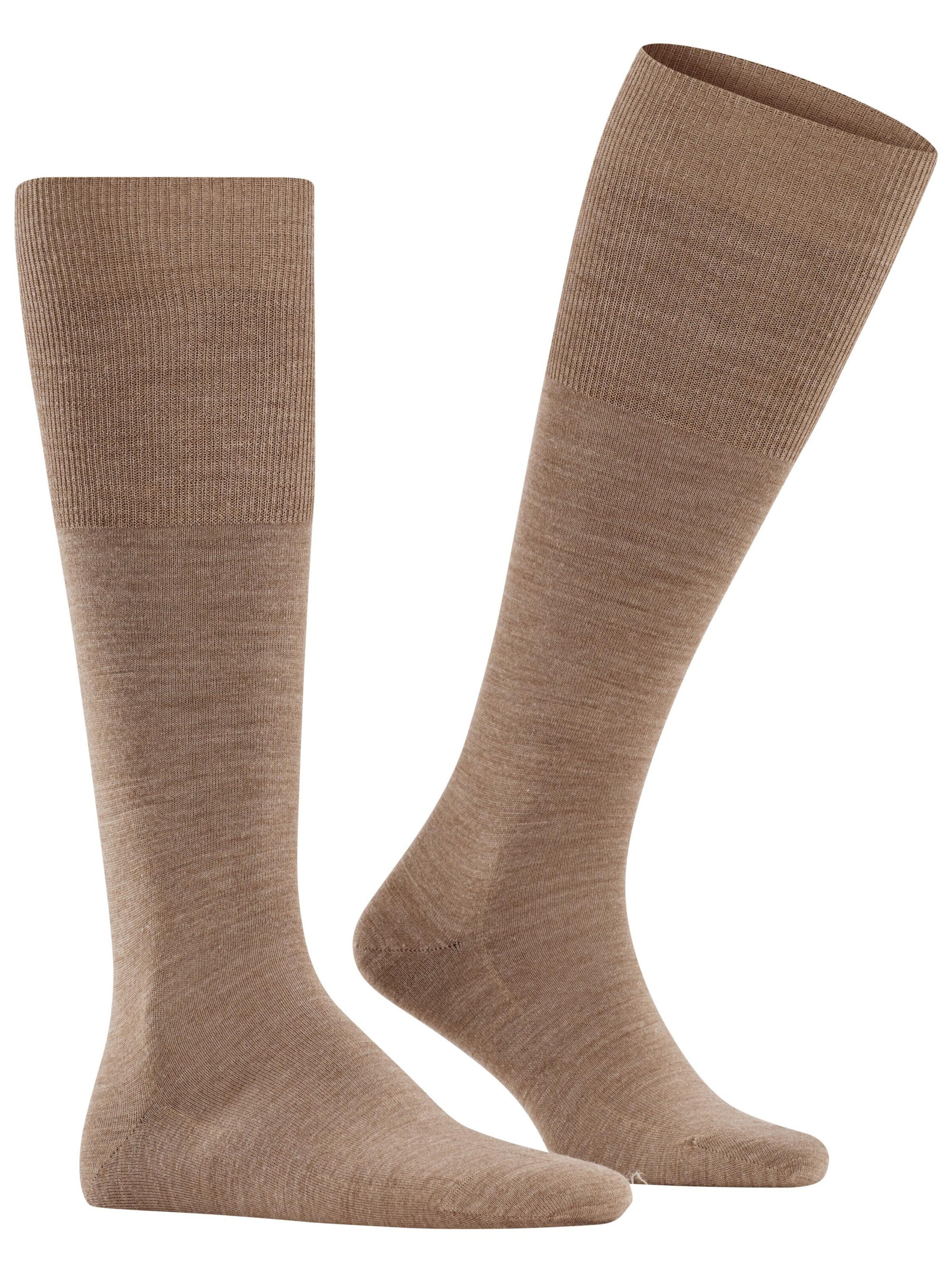 FALKE Knee High Socks 'Airport' in Brown: front